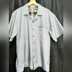 Five AR Gray Short Sleeve Collared Button-Up Shirt Extra Large
